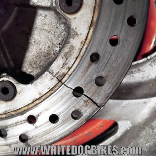 Cracked back brake disc