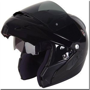 Flip front helmet open