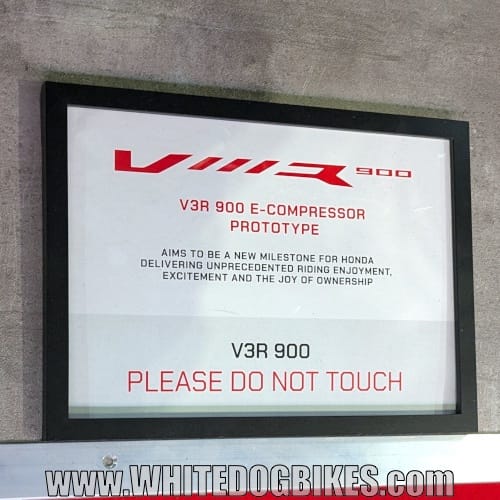 Honda V3R info plate at show