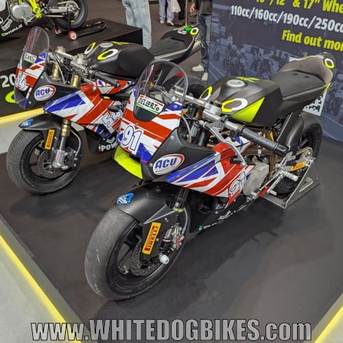 Twin racers on a stand