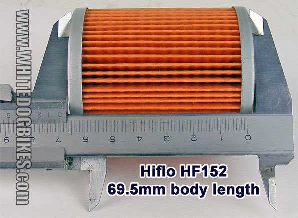 Body length of the Hiflo HF152 filter