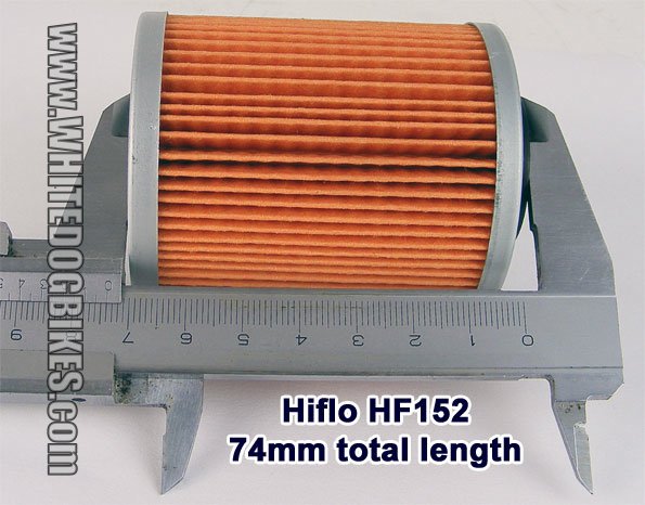 Total length of the Hiflo HF152 filter