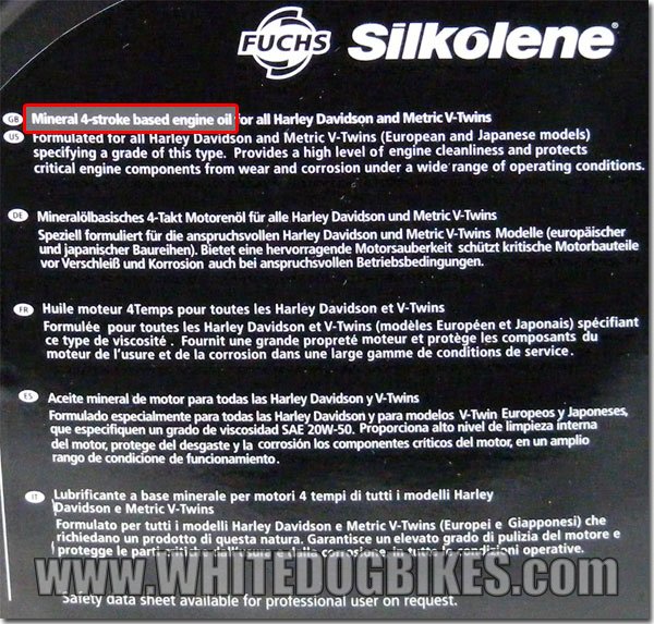 Silkolene mineral oil type - rear view