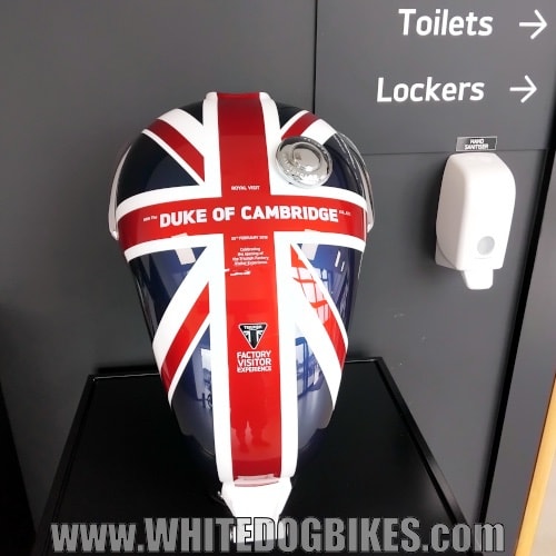 Duke of Cambridge custom painted tank as you go into the exhibition