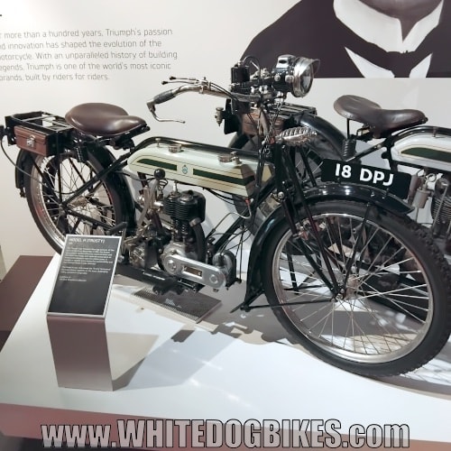 Triumph Model H Trusty motorbike on display