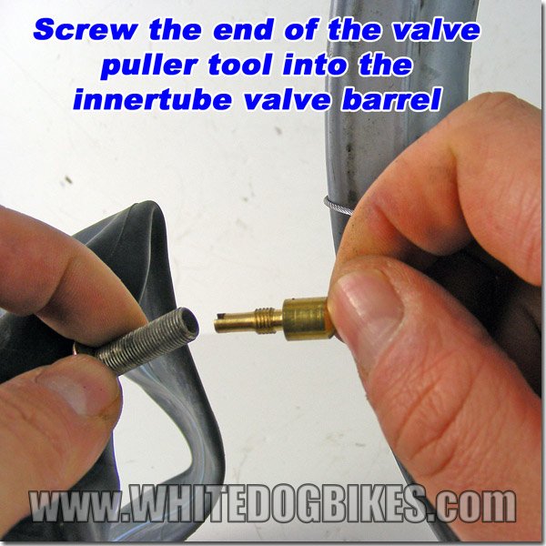 Screw the tool head into the valve barrel