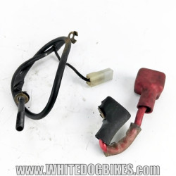 OEM Yamaha FZS600 Fazer used battery positive and negative wires with marks from use