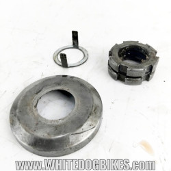 OEM Yamaha FZS600 Fazer used bottom fork yoke clamp nut with the C bolts and special washer