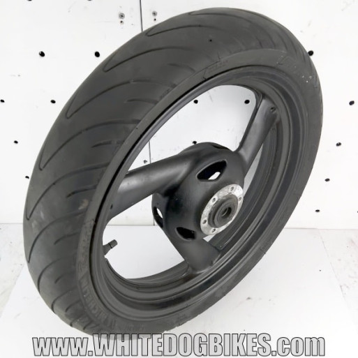 OEM Yamaha FZS600 Fazer used black front wheel with 110/70-17 Michelin Radial tyre