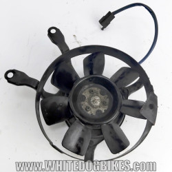 OEM Yamaha FZR400 1WG used radiator fan with light marks removed from the bike