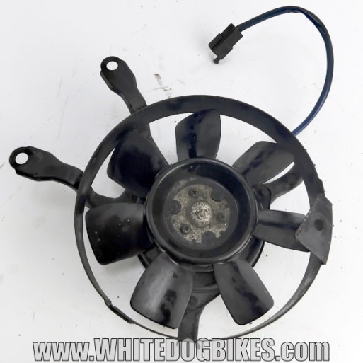OEM Yamaha FZR400 1WG used radiator fan with light marks removed from the bike