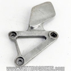 Genuine Honda VFR400 NC30 used left front footpeg hanger plate in chrome with heel guard