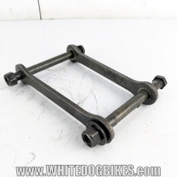 Genuine Yamaha FZS600 Fazer used rear shock absorber arms with bolts removed from the bike