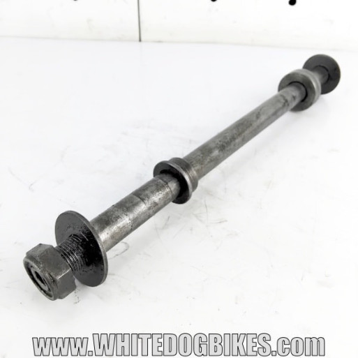 OEM Yamaha FZS600 Fazer used rear wheel spindle removed from the bike with light marks from use