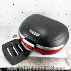 Genuine used Givi Maxia Monokey rear topbox with fitting plate and 2 keys with scratches from use