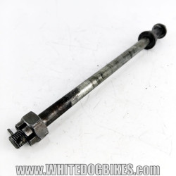 OEM Peugeot Tweet RS 125 used front wheel spindle with nut and spacer