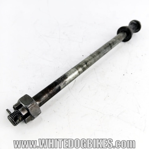 OEM Peugeot Tweet RS 125 used front wheel spindle with nut and spacer