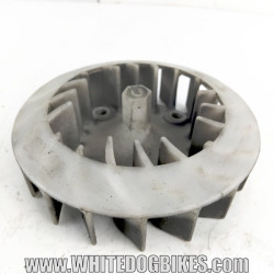 Genuine Peugeot Tweet RS 125 used engine fan in white with marks from use