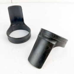 OEM Yamaha FZS600 Fazer used plastic front fork protectors in black with marks from use
